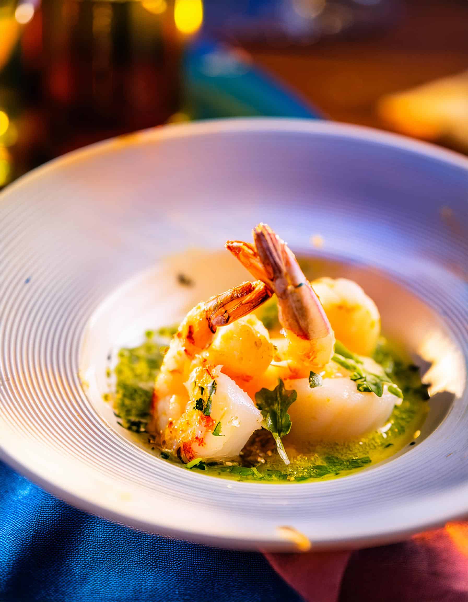 Fotografía gastronómica profesional comida italiana camarones República Dominicana