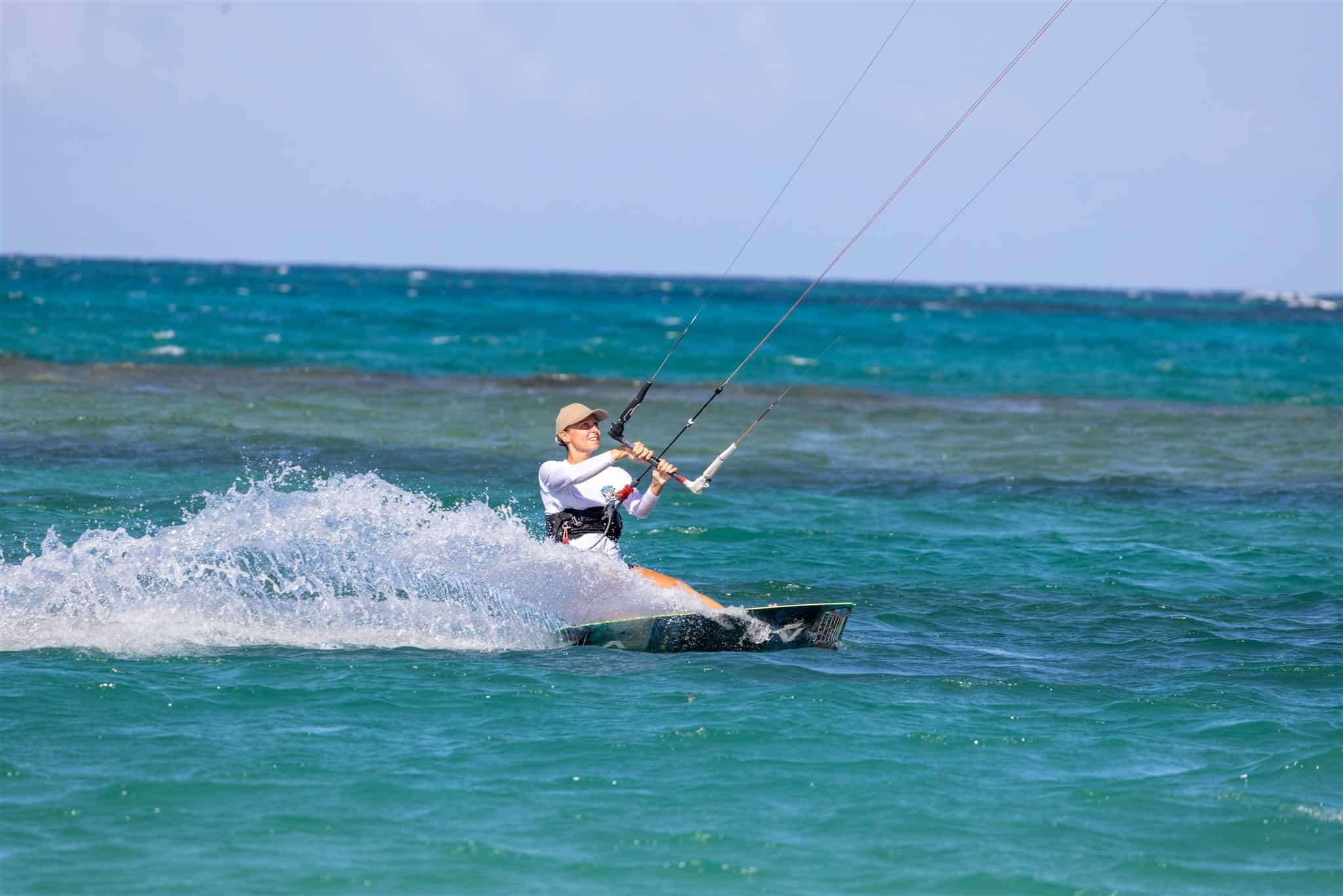 Surf instructor teaching a beginner at Playa Encuentro.