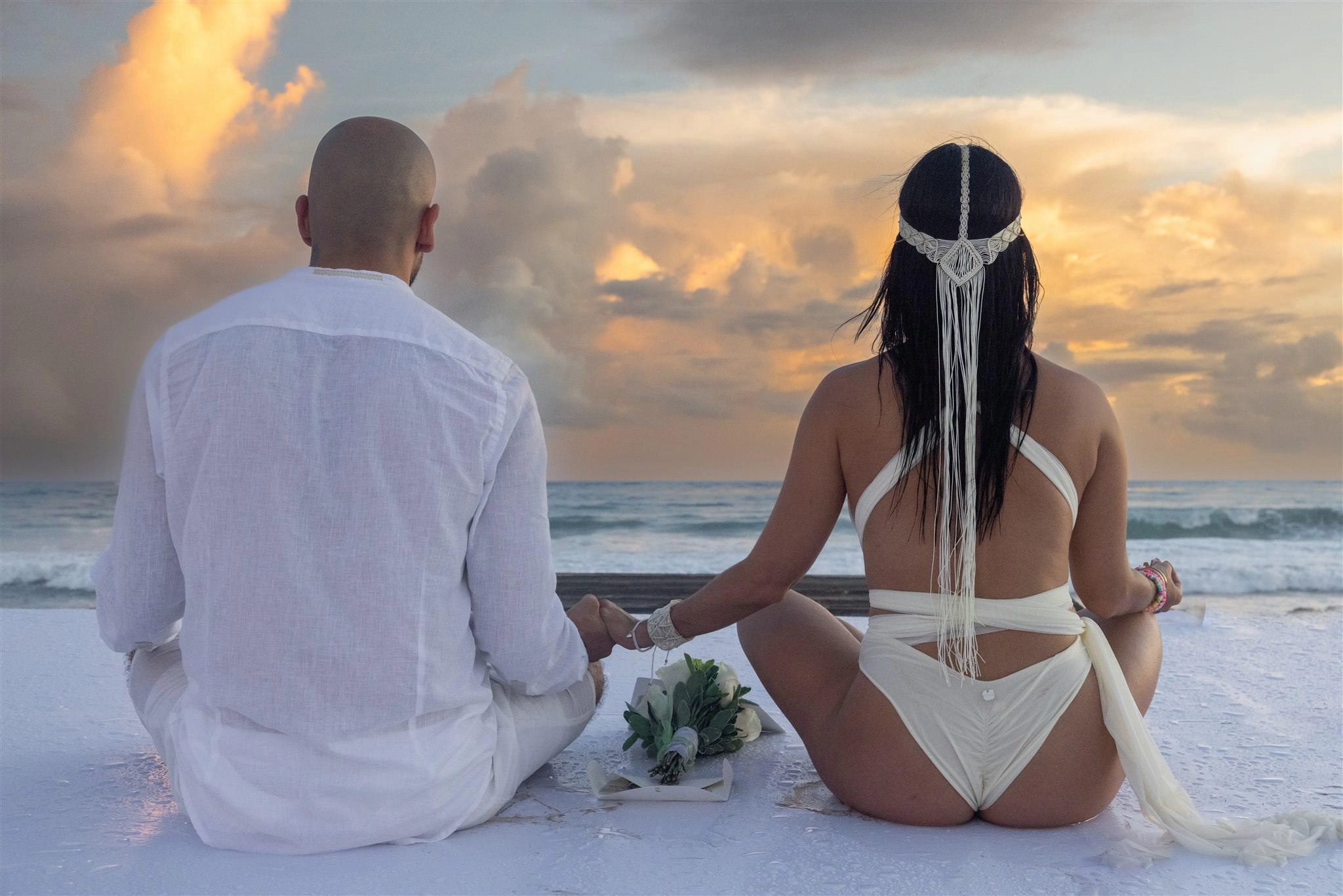 Fotos románticas compromiso en la playa de Bávaro República Dominicana